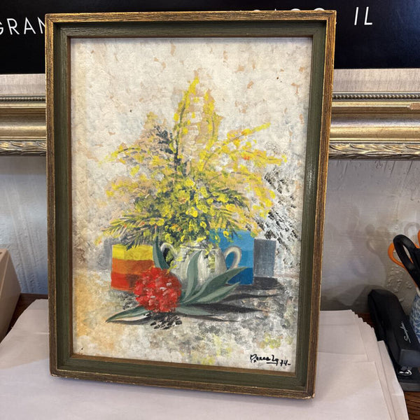 VINTAGE PAINTING ON CANVAS 13X17