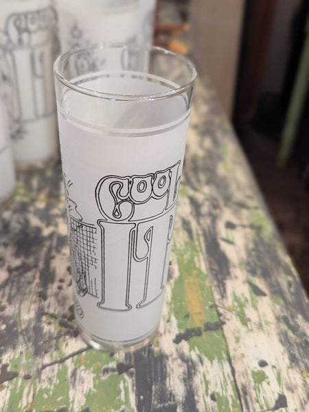 LSBJ - Set of 6, Vintage 1977 Superior Collection "Good Sport" Highball Glasses