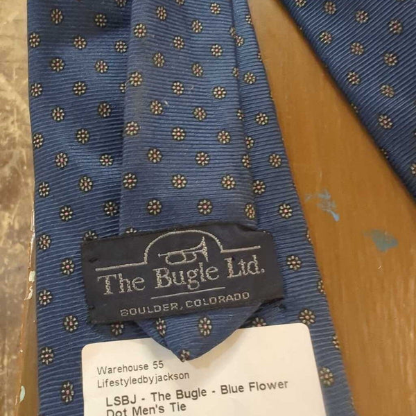 LSBJ - The Bugle - Blue Flower Dot Men's Tie