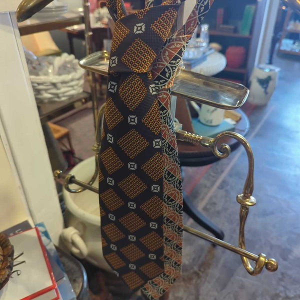 LSBJ - Vintage Polyester Orange/ Brown Men's 4"W Tie