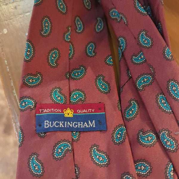 LSBJ - Vintage Buckingham Burgundy & Teal Men's Tie