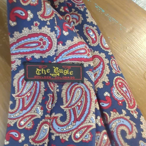 LSBJ - Vintage The Bugle Navy Paisley Men's Tie