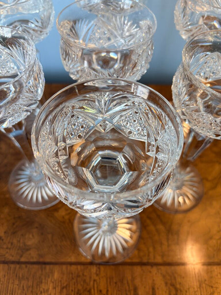 Antique brilliant, cut, tall stem