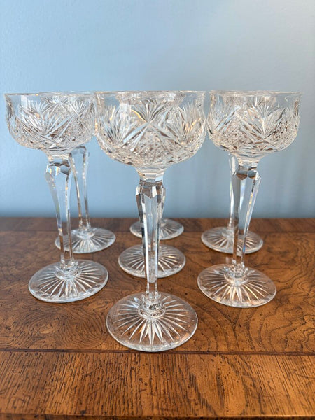 Antique brilliant, cut, tall stem