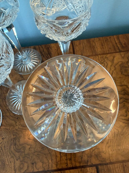 Antique brilliant, cut, tall stem