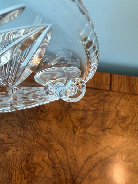 Heavy antique cut glass footed tray 11 inch