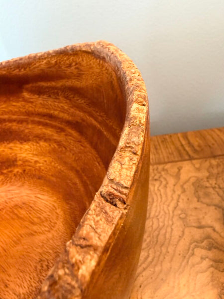 Pottery Barn acacia wood live edge large bowl