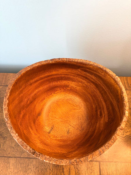Pottery Barn acacia wood live edge large bowl