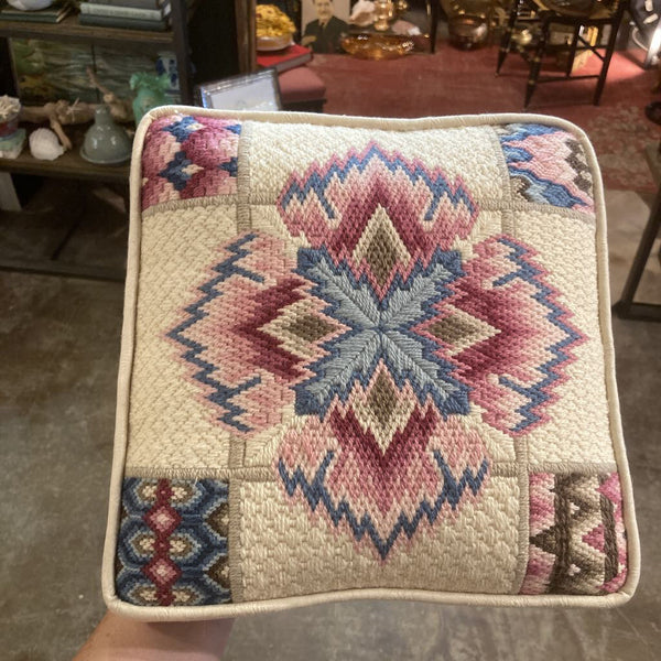 Vintage needlepoint pillow 11" square