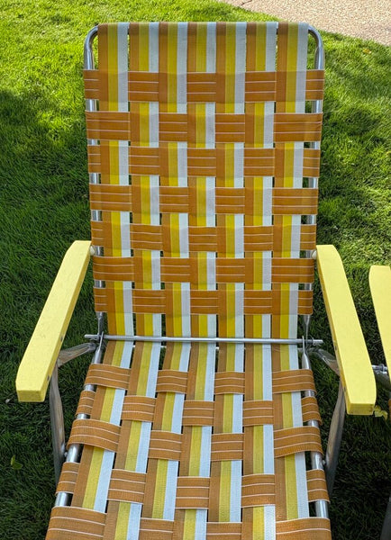 VINTAGE ALUMINUM WEBBED LOUNGE CHAIRS - A PAIR