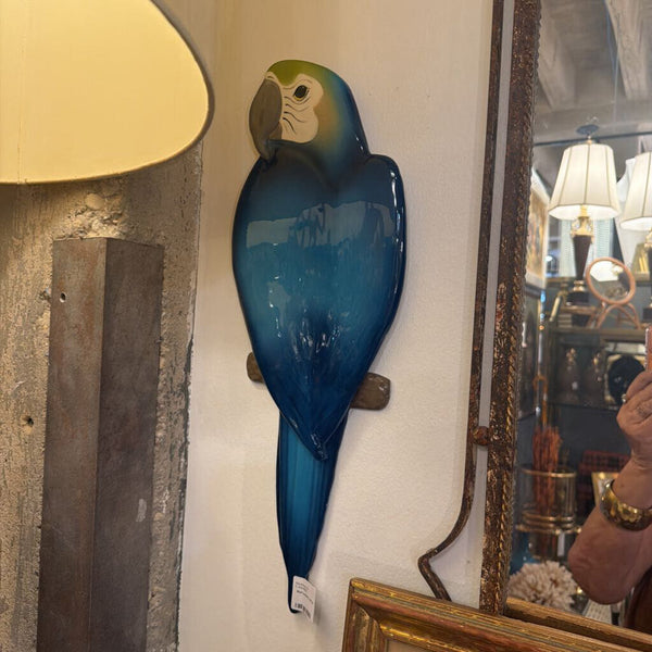 Blue pottery parrot