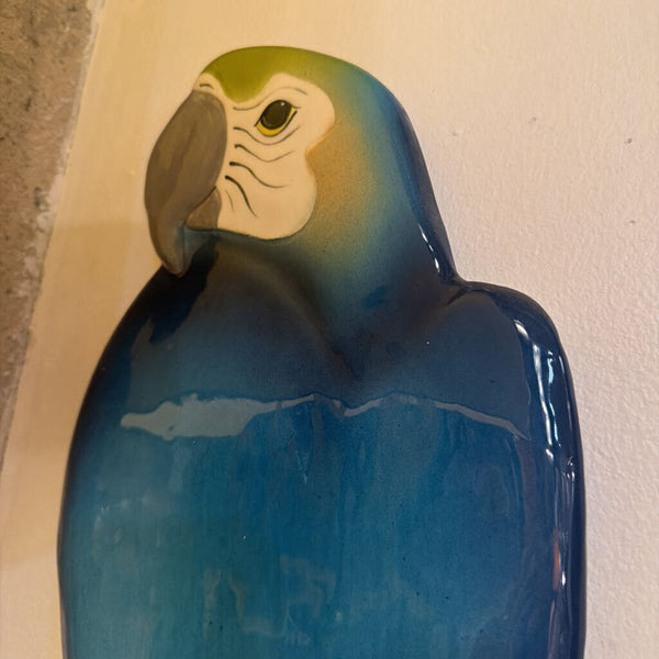Blue pottery parrot
