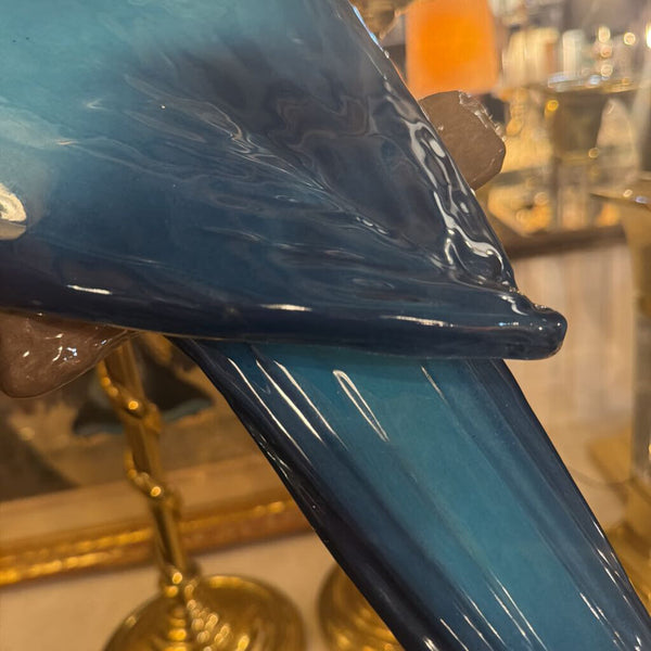 Blue pottery parrot