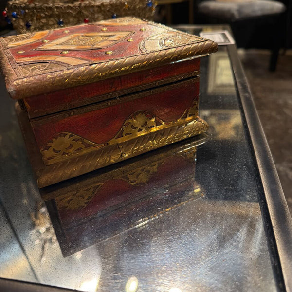 Vintage trinket box with gold embellishments