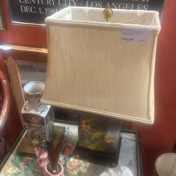 Pewter and brass Samuel Dinkeldpiel lamp