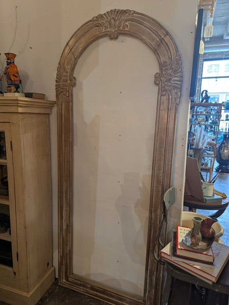 LSBJ - Hand-Carved Indian Teak Arch Gilt Distressed Frame 33.5"Wx79"H, In-Store Pick Up Only