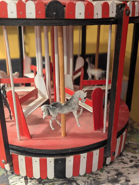 LSBJ - Vintage Handmade Motorized Carousel Display, As Found In-Store Pick Up Only