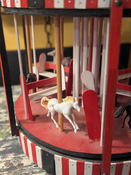 LSBJ - Vintage Handmade Motorized Carousel Display, As Found In-Store Pick Up Only