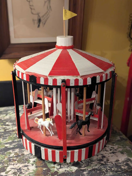 LSBJ - Vintage Handmade Motorized Carousel Display, As Found In-Store Pick Up Only