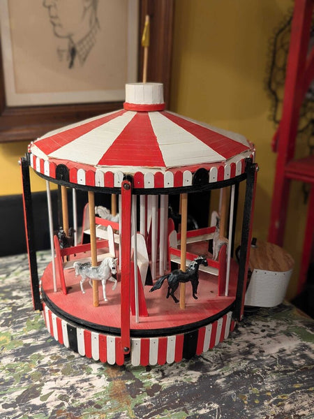 LSBJ - Vintage Handmade Motorized Carousel Display, As Found In-Store Pick Up Only