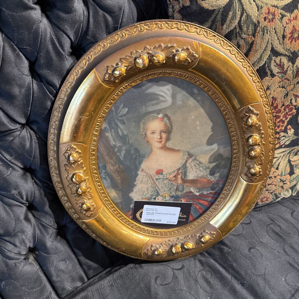 Gold gilt Framed French Portrait 12.5x14.5