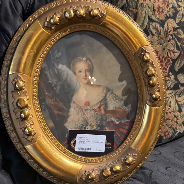 Gold gilt Framed French Portrait 12.5x14.5
