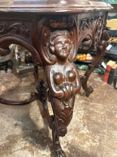 Carved Wood Table 30W 29.5H IN STORE PICKUP ONLY