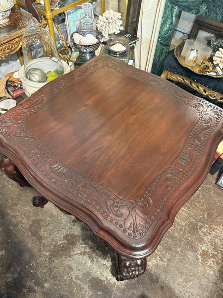 Carved Wood Table 30W 29.5H IN STORE PICKUP ONLY