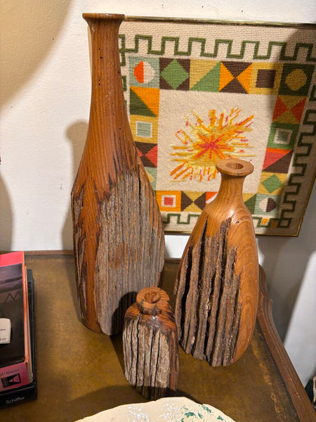 Mcm live edge hand turned tall vase