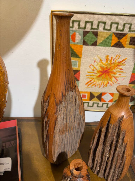 Mcm live edge hand turned tall vase