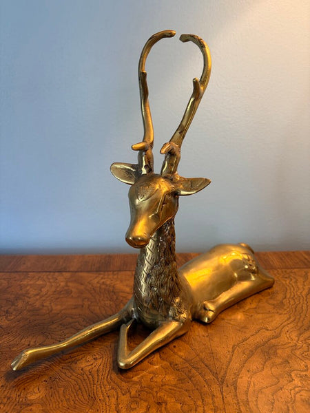 Vintage Sarried Style resting deer approx 13x12