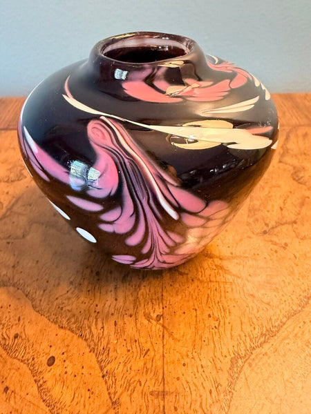 Hand blown art glass vase by Andre