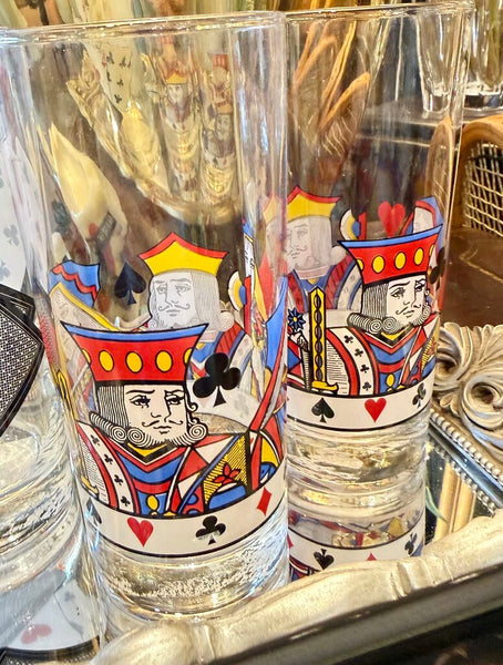 Playing Card tall glass