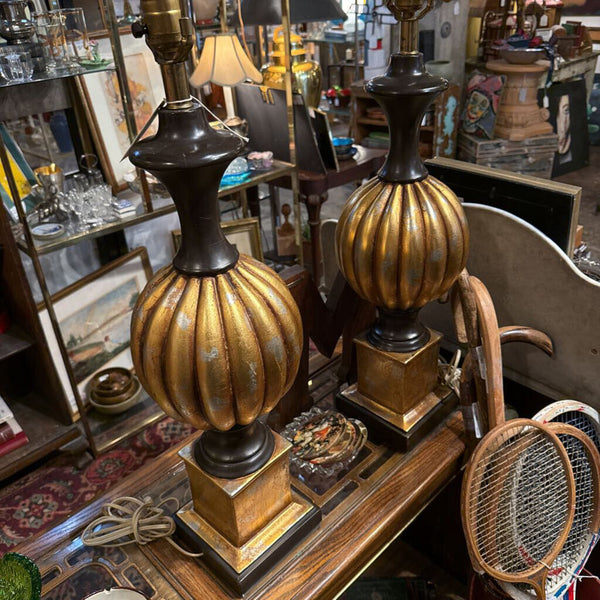 PAIR of Vintage Continental Art MCM Lamps 36 in tall PICKUP ONLY