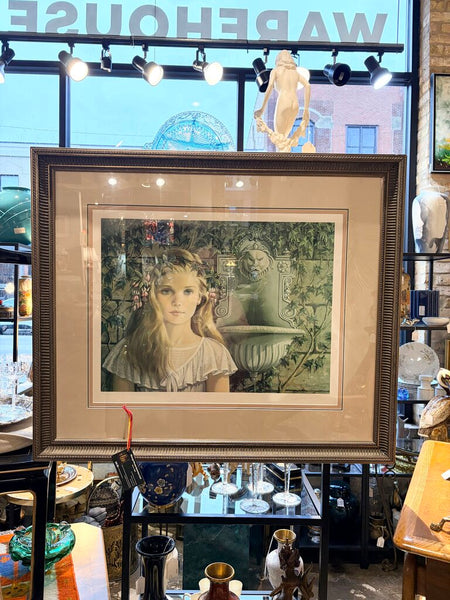 Gorgeous signed and numbered print 416/485 The Fountain by Pati Bannister 1989. Beautifully matted and framed. Approximately 35x30