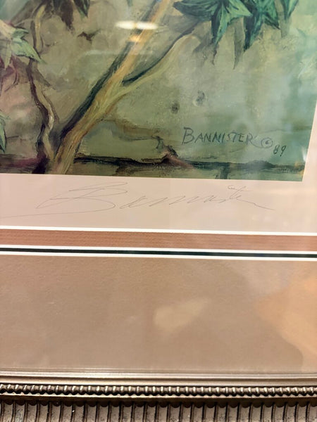 Gorgeous signed and numbered print 416/485 The Fountain by Pati Bannister 1989. Beautifully matted and framed. Approximately 35x30