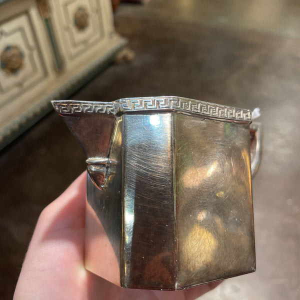 Vintage Silverplated Cream and Sugar Dishes w/ Greek Key Design