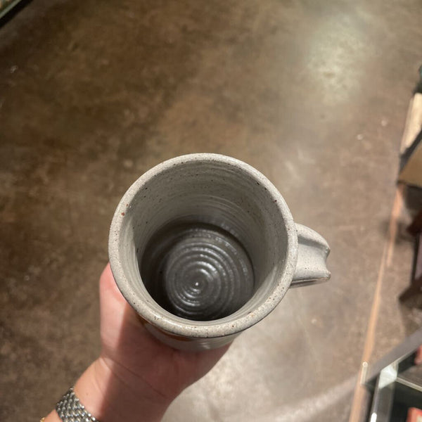 Handmade Pottery Mug Grey w/ Multicolor Blob
