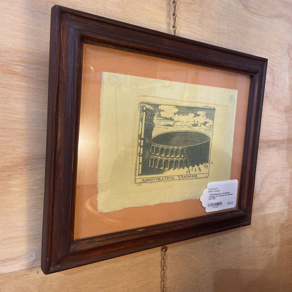 "Amphitheatrum Veronense" Vintage Art Framed and Matted 9.5"x11.5"
