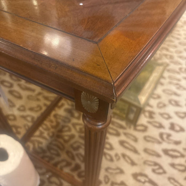 Wood Sofa Table with brass accents . In store pick upOnly —52 long 26 tall 17 wide