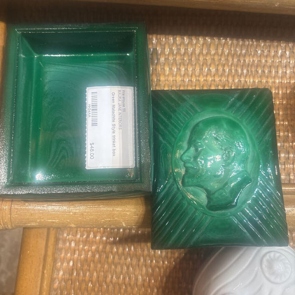 Green Malachite Style trinket box