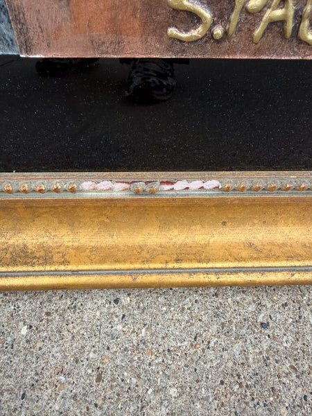 1960s brutalist metal on acrylic signed S. Paul