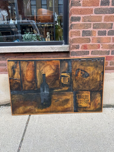 Vintage mixed media signed Edward's in back 41x25x2