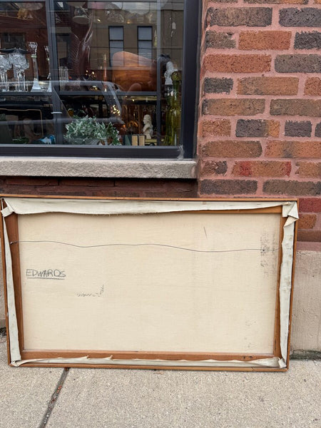 Vintage mixed media signed Edward's in back 41x25x2