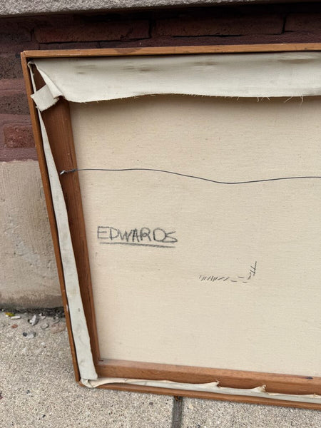 Vintage mixed media signed Edward's in back 41x25x2