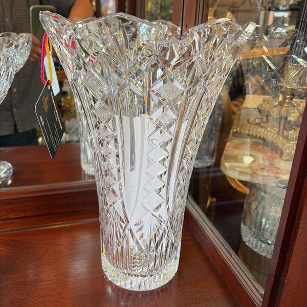 Waterford Maritana 14 inch vase designed by Billy Briggs for the designers gallery of Waterford Crystal