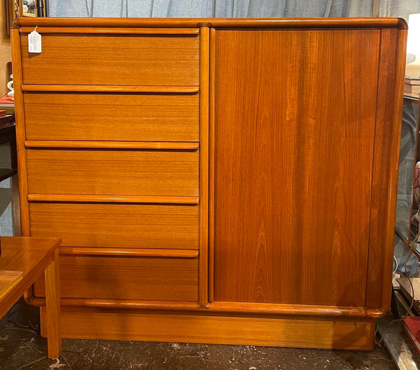 Teak Gentlemans Chest/Dresser/ Armoire --Produced in 1960s-70s by Kibaek Mobelfabrik in Denmark --51"W x 46"T x 19"D -- IN STORE PICK UP ONLY