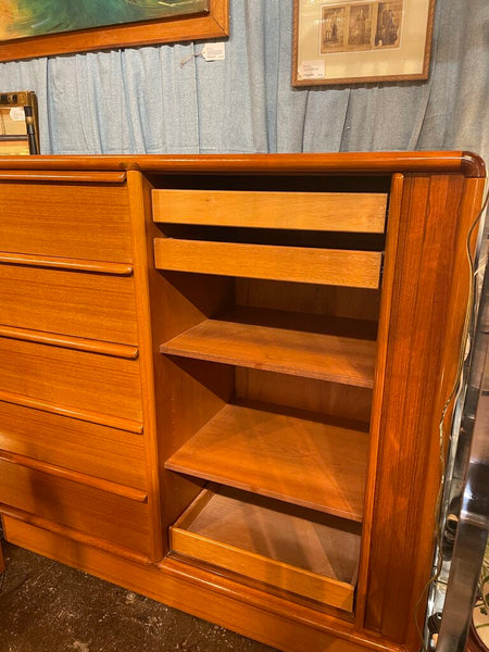 Teak Gentlemans Chest/Dresser/ Armoire --Produced in 1960s-70s by Kibaek Mobelfabrik in Denmark --51"W x 46"T x 19"D -- IN STORE PICK UP ONLY