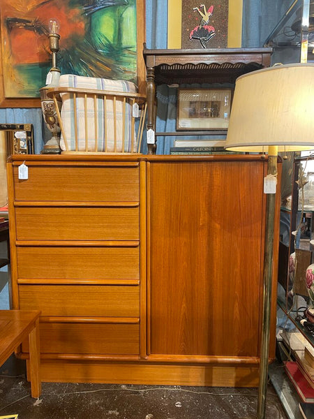 Teak Gentlemans Chest/Dresser/ Armoire --Produced in 1960s-70s by Kibaek Mobelfabrik in Denmark --51"W x 46"T x 19"D -- IN STORE PICK UP ONLY