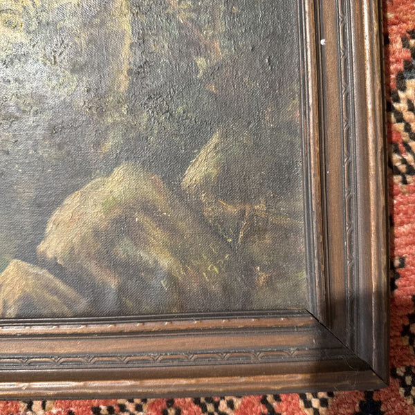 VINTAGE PAINTING ON BOARD 19X15